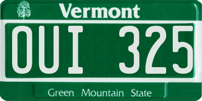 VT license plate OUI325