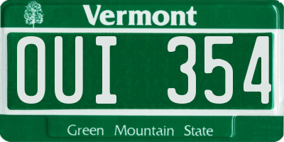VT license plate OUI354