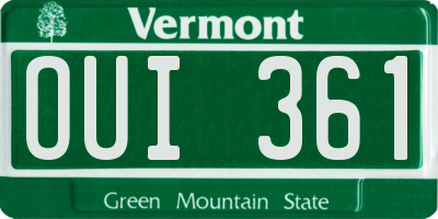 VT license plate OUI361