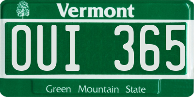 VT license plate OUI365