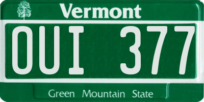 VT license plate OUI377