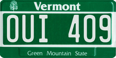 VT license plate OUI409