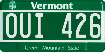 VT license plate OUI426