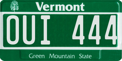 VT license plate OUI444