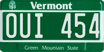 VT license plate OUI454