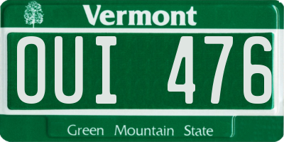 VT license plate OUI476