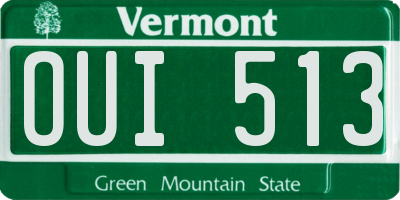 VT license plate OUI513