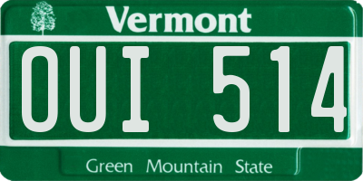 VT license plate OUI514