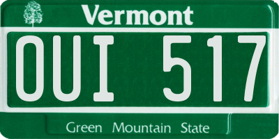 VT license plate OUI517