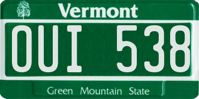 VT license plate OUI538