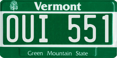 VT license plate OUI551