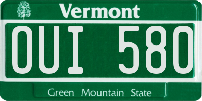 VT license plate OUI580
