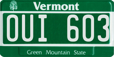 VT license plate OUI603
