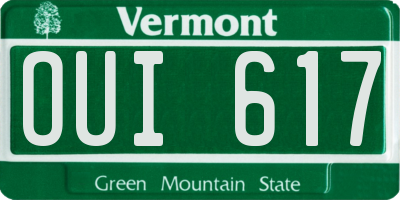 VT license plate OUI617