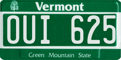 VT license plate OUI625