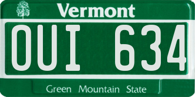 VT license plate OUI634