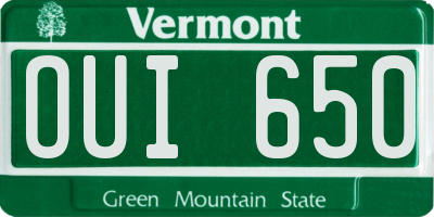 VT license plate OUI650