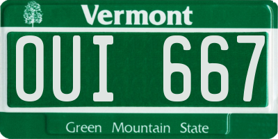 VT license plate OUI667