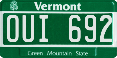 VT license plate OUI692