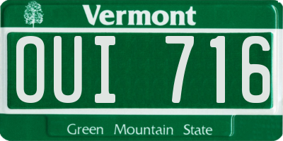 VT license plate OUI716