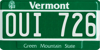 VT license plate OUI726