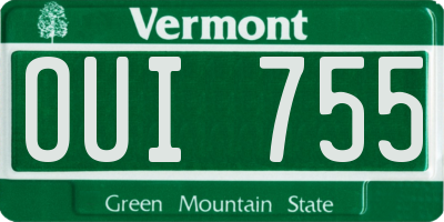 VT license plate OUI755