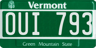 VT license plate OUI793