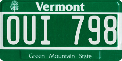 VT license plate OUI798