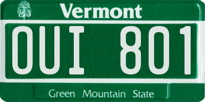 VT license plate OUI801