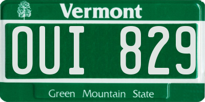 VT license plate OUI829
