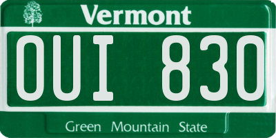 VT license plate OUI830