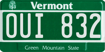 VT license plate OUI832