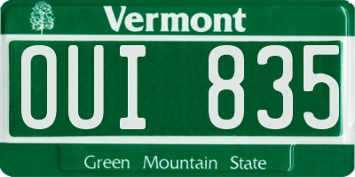 VT license plate OUI835