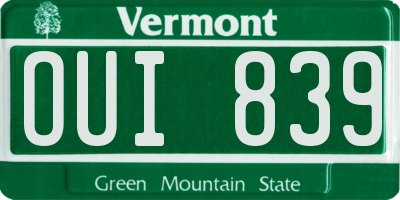 VT license plate OUI839