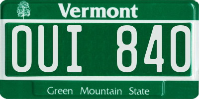 VT license plate OUI840