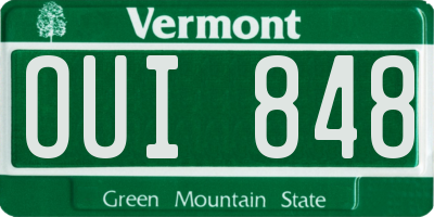 VT license plate OUI848