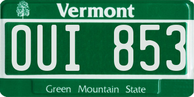 VT license plate OUI853