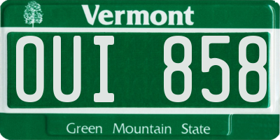 VT license plate OUI858