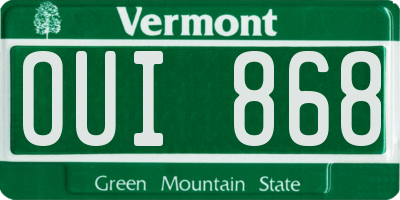 VT license plate OUI868