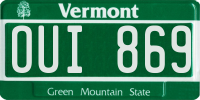 VT license plate OUI869