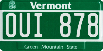 VT license plate OUI878