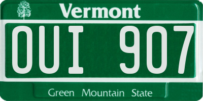 VT license plate OUI907