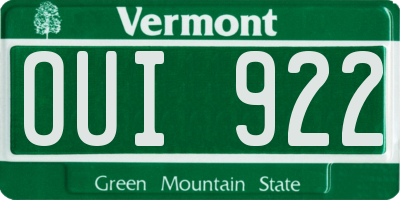 VT license plate OUI922