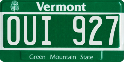 VT license plate OUI927