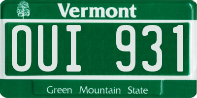 VT license plate OUI931
