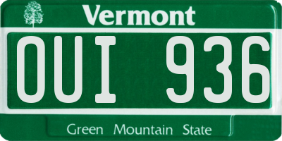VT license plate OUI936