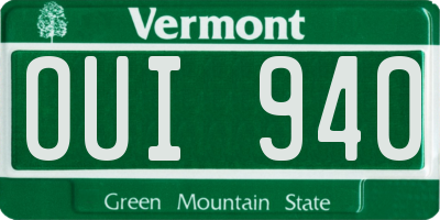 VT license plate OUI940