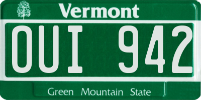 VT license plate OUI942