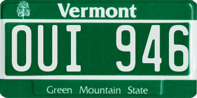 VT license plate OUI946