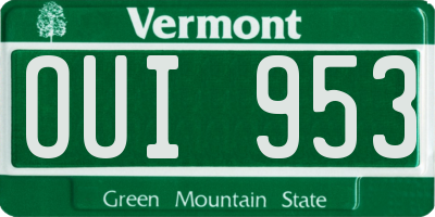 VT license plate OUI953